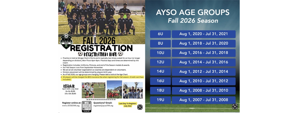 Fall Season Registration