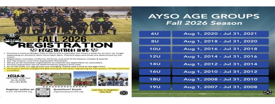 FALL REGISTRATION